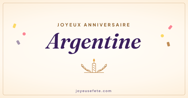 Image « Joyeux anniversaire Argentine » au format large