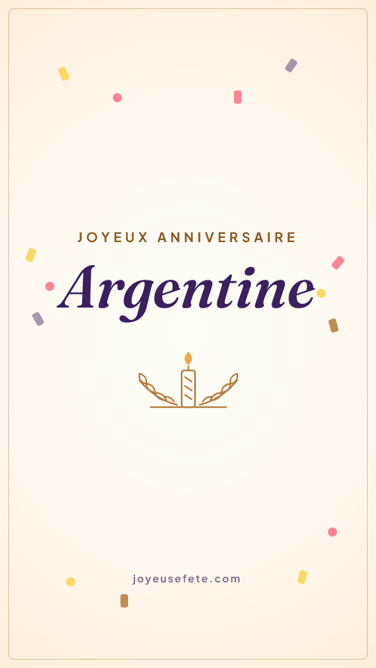Image « Joyeux anniversaire Argentine » au format story