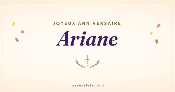Image « Joyeux anniversaire Ariane » au format large