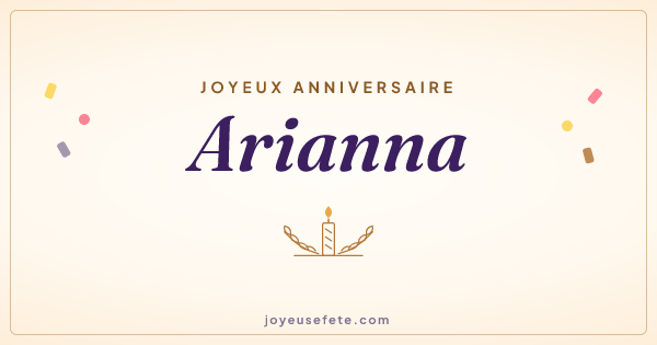 Image « Joyeux anniversaire Arianna » au format large
