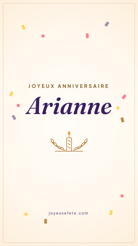 Image « Joyeux anniversaire Arianne » au format story