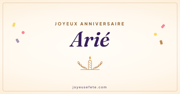 Image « Joyeux anniversaire Arié » au format large