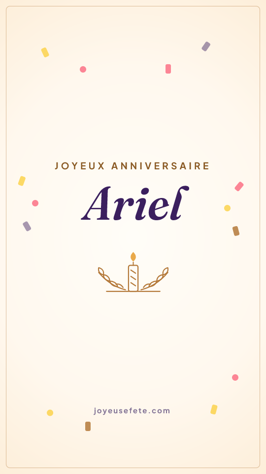 Image « Joyeux anniversaire Ariel » au format story