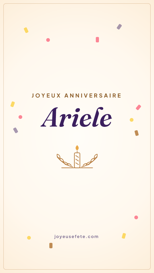 Image « Joyeux anniversaire Ariele » au format story