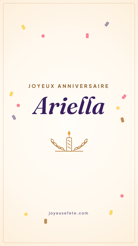 Image « Joyeux anniversaire Ariella » au format story
