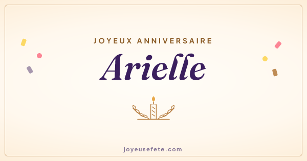 Image « Joyeux anniversaire Arielle » au format large