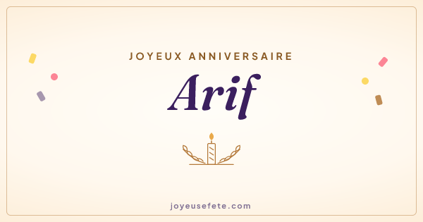 Image « Joyeux anniversaire Arif » au format large