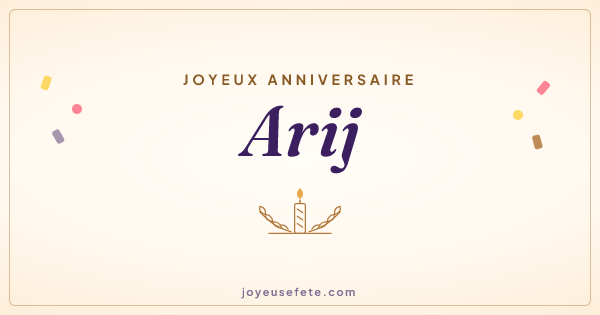 Image « Joyeux anniversaire Arij » au format large