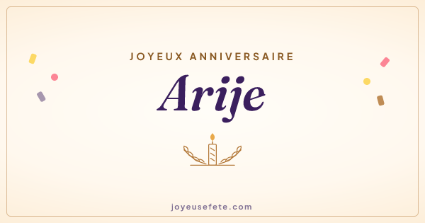 Image « Joyeux anniversaire Arije » au format large