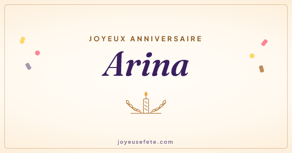 Image « Joyeux anniversaire Arina » au format large