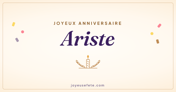 Image « Joyeux anniversaire Ariste » au format large