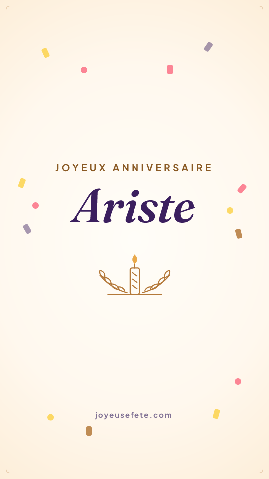 Image « Joyeux anniversaire Ariste » au format story