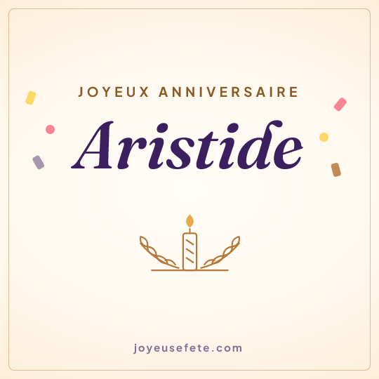 Image carrée « Joyeux anniversaire Aristide » pour WhatsApp