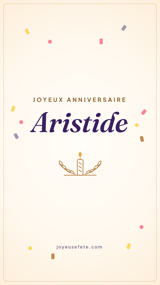 Image « Joyeux anniversaire Aristide » au format story