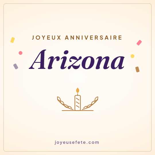 Image carrée « Joyeux anniversaire Arizona » pour WhatsApp