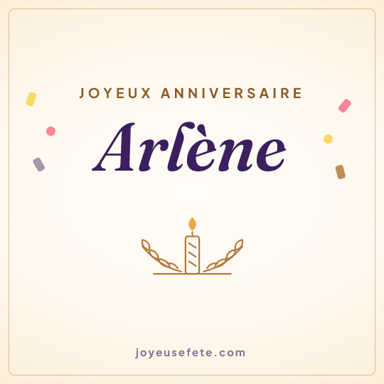 Image carrée « Joyeux anniversaire Arlène » pour WhatsApp