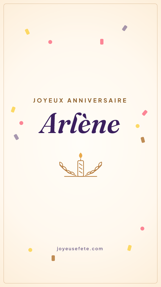 Image « Joyeux anniversaire Arlène » au format story