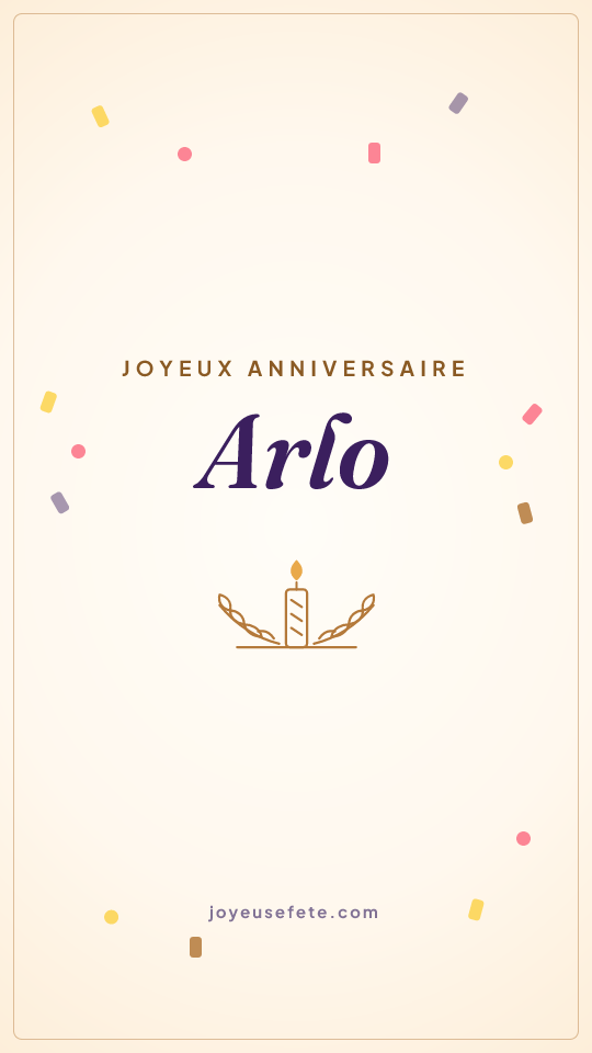 Image « Joyeux anniversaire Arlo » au format story