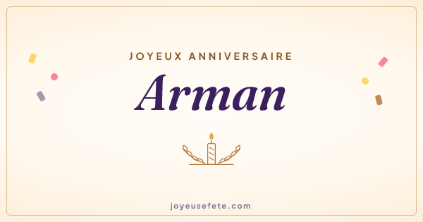 Image « Joyeux anniversaire Arman » au format large