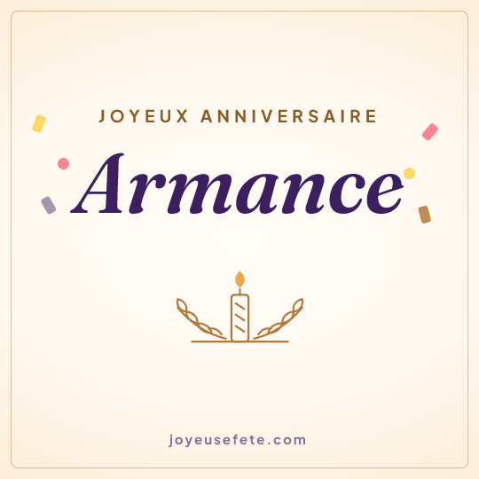 Image carrée « Joyeux anniversaire Armance » pour WhatsApp