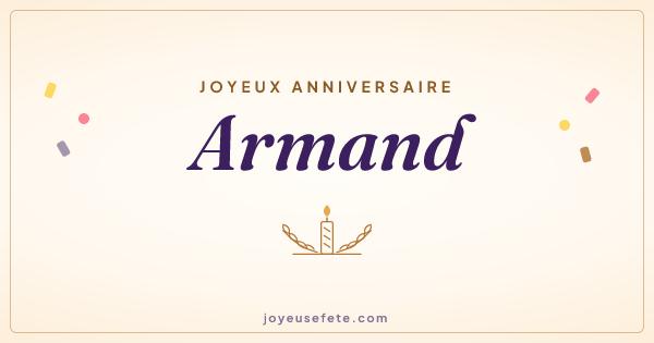 Image « Joyeux anniversaire Armand » au format large