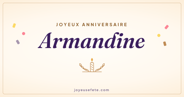 Image « Joyeux anniversaire Armandine » au format large