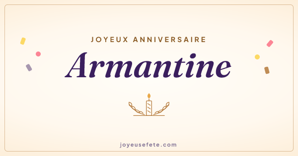 Image « Joyeux anniversaire Armantine » au format large