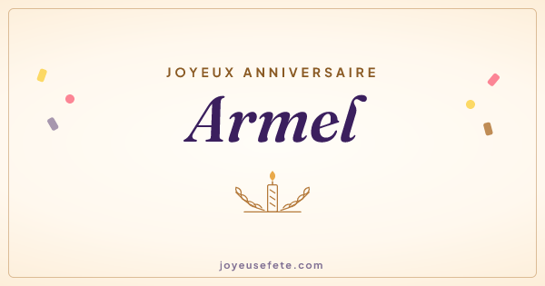 Image « Joyeux anniversaire Armel » au format large