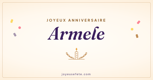 Image « Joyeux anniversaire Armele » au format large