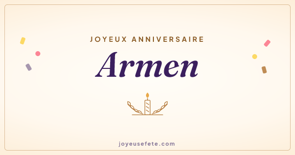 Image « Joyeux anniversaire Armen » au format large