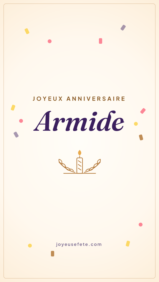 Image « Joyeux anniversaire Armide » au format story