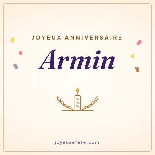 Image carrée « Joyeux anniversaire Armin » pour WhatsApp