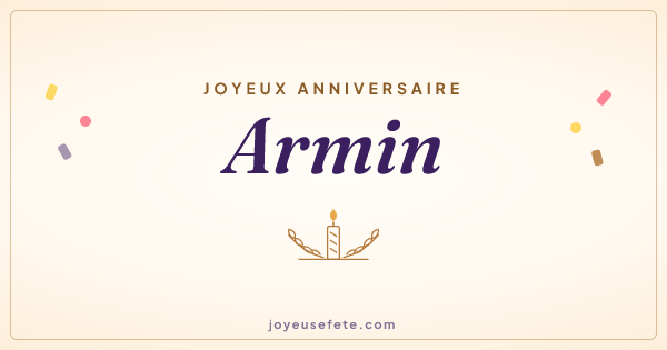 Image « Joyeux anniversaire Armin » au format large