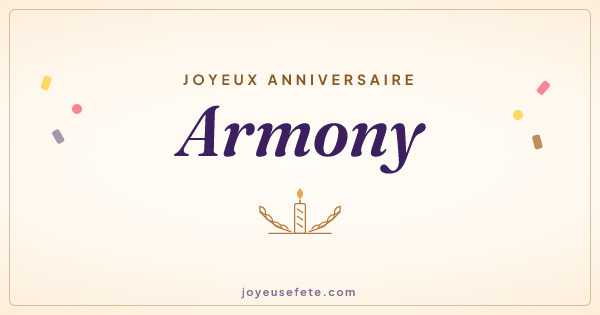 Image « Joyeux anniversaire Armony » au format large