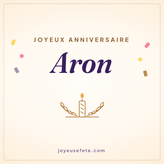Image carrée « Joyeux anniversaire Aron » pour WhatsApp