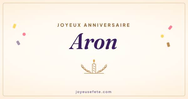 Image « Joyeux anniversaire Aron » au format large