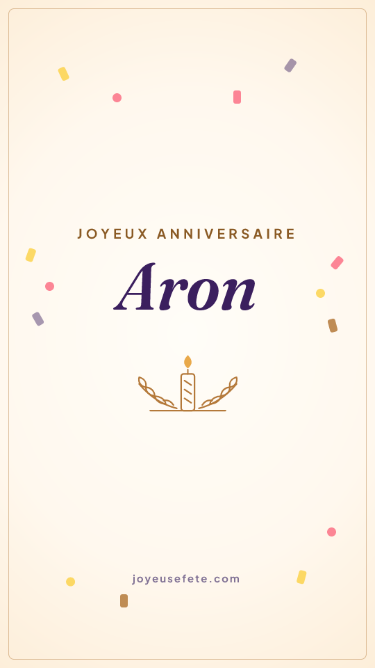 Image « Joyeux anniversaire Aron » au format story