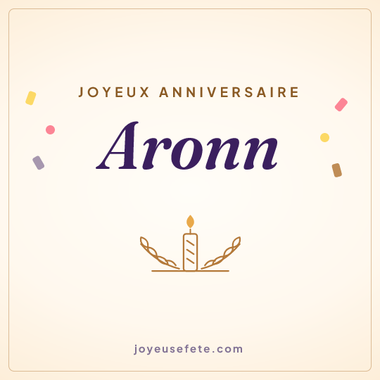 Image carrée « Joyeux anniversaire Aronn » pour WhatsApp