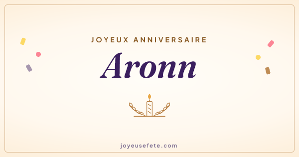 Image « Joyeux anniversaire Aronn » au format large