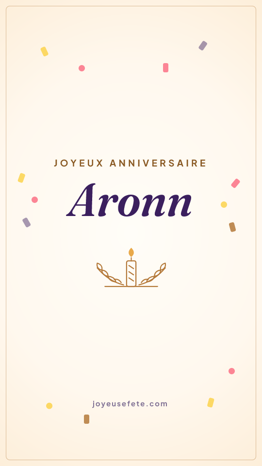 Image « Joyeux anniversaire Aronn » au format story