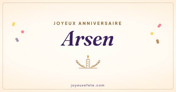 Image « Joyeux anniversaire Arsen » au format large
