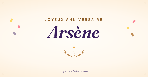 Image « Joyeux anniversaire Arsène » au format large