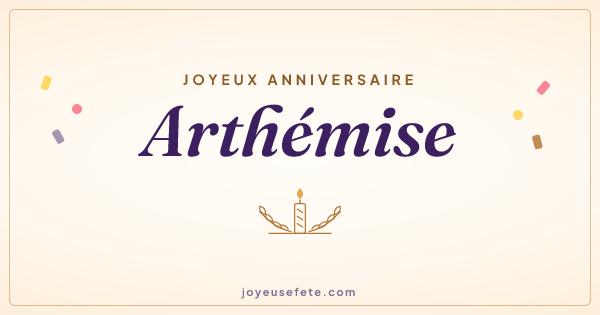Image « Joyeux anniversaire Arthémise » au format large