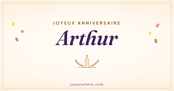 Image « Joyeux anniversaire Arthur » au format large