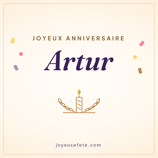 Image carrée « Joyeux anniversaire Artur » pour WhatsApp
