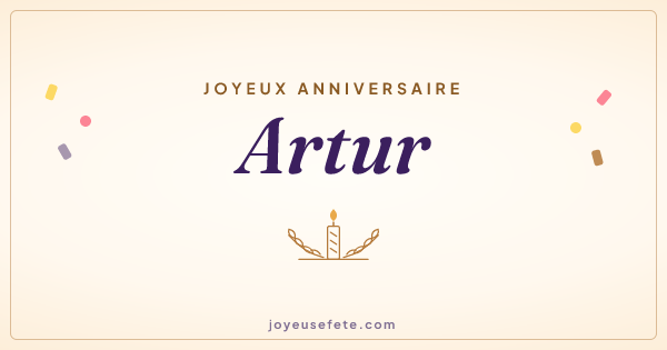 Image « Joyeux anniversaire Artur » au format large