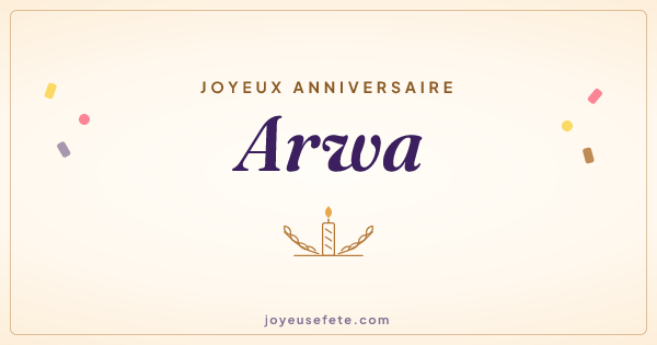 Image « Joyeux anniversaire Arwa » au format large
