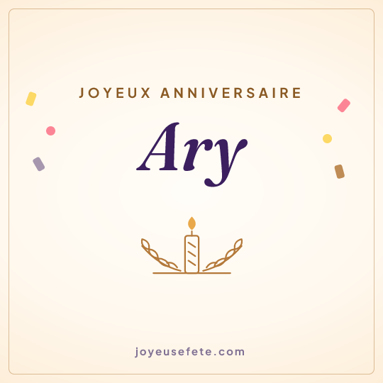 Image carrée « Joyeux anniversaire Ary » pour WhatsApp