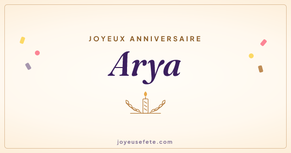 Image « Joyeux anniversaire Arya » au format large