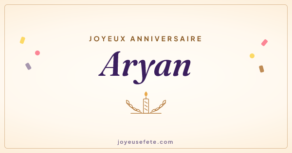 Image « Joyeux anniversaire Aryan » au format large